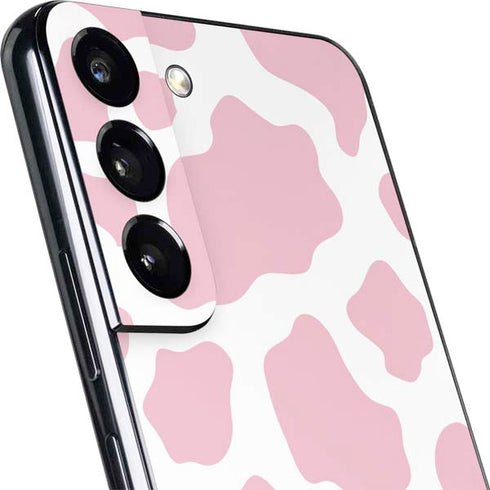 Pink Cow Print Galaxy S22 Skin